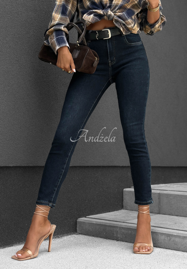 SKINNY JEANS WITH BELT FEEL BETTER NAVY