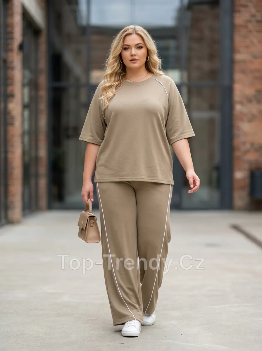 Complet sport de damă oversize cu pantaloni trening lați Sania