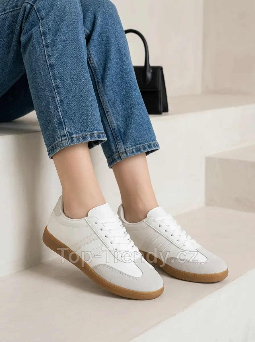Damskie niskie sneakersy z dwoma paskami bocznymi Aveline