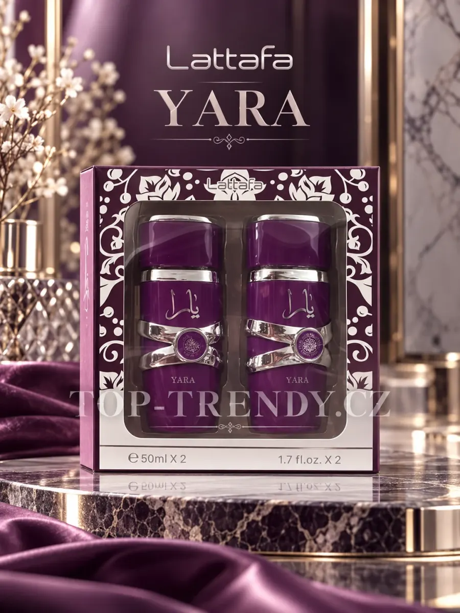 DÁRKOVÁ SADA YARA PURPLE – INSPIROVANÁ LATTAFA YARA (FIALOVÁ) 2×50 ML